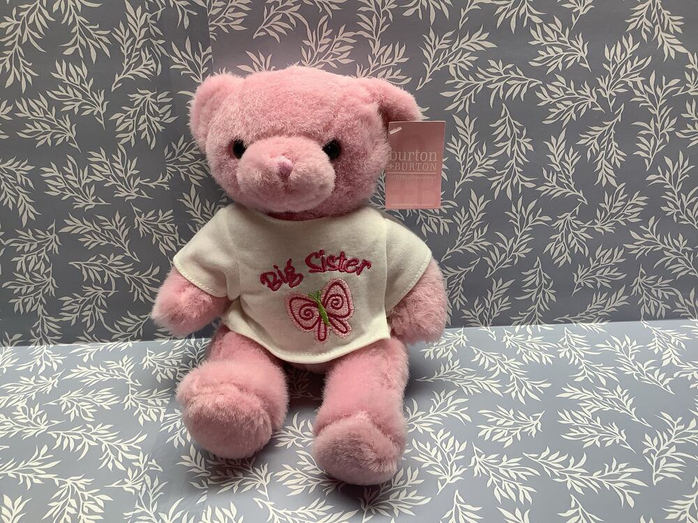 Big Sister Pink Plush Bear 12" - Burton & Burton - 9" Sitting - NWT